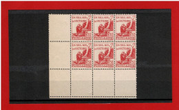 ALGERIE - 1943 - N°198** - LA VICTOIRE - BLOC De 6 TIMBRES  SANS CHARNIERE - Unused Stamps