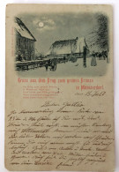 Münsterdorf, Gruss Aus Dem Krug Zum Grünen Kranze, Mondschein, 1901 - Sonstige & Ohne Zuordnung