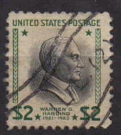 US Postage -1938 Presidential Issue Président Harding, Warren 2$ Vert/Noir - Oblitérés