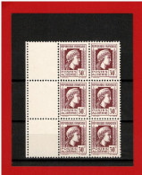 ALGERIE - 1944 - N°210** MARIANNE D'ALGER - SUPERBE -  - BLOC De 6  TIMBRES  SANS CHARNIERE - Neufs