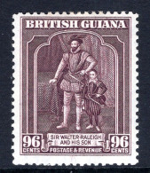 British Guiana 1938-52 KGVI Pictorials - 96c Sir Walter Raleigh - P.12½ HM (SG 316) - Britisch-Guayana (...-1966)