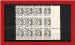 ALGERIE - 1944 - N°209** MARIANNE D'ALGER - SUPERBE -  - BLOC De 12  TIMBRES  SANS CHARNIERE - Neufs