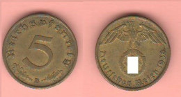 Germania 5 Pfenning 1938 B Wien Mint Germany Allemagne - 5 Pfennig