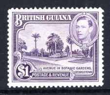 British Guiana 1938-52 KGVI Pictorials - $1 Botanical Gardens - P.12½ HM (SG 317) - Guyane Britannique (...-1966)