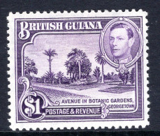 British Guiana 1938-52 KGVI Pictorials - $1 Botanical Gardens - P.12½ HM (SG 317) - Guyana Britannica (...-1966)