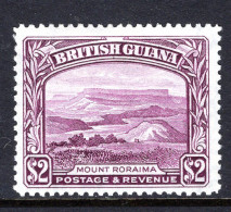 British Guiana 1938-52 KGVI Pictorials - $2 Mount Roraima - P.12½ HM (SG 318) - Guyana Britannica (...-1966)