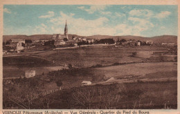 Vernoux Pittoresque (Ardèche) Vue Générale, Le Quartier Du Pied Du Bourg - Carte Colorisée De 1943 - Vernoux