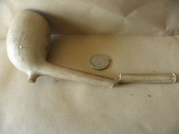 Antique Rare Tres Grand Pipe 19eme Ou Avant - Porcelain Pipes