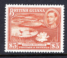 British Guiana 1938-52 KGVI Pictorials - $3 Water Lilies - P.14 X 13 HM (SG 319b) - Britisch-Guayana (...-1966)