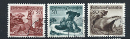 Liechtenstein N°247/49 Obl (FU) 1950 - Faune Divers - Usati