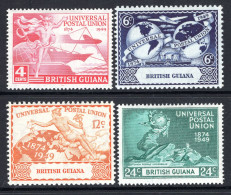 British Guiana 1949 75th Anniversary Of UPU Set HM (SG 324-327) - Guyana Britannica (...-1966)