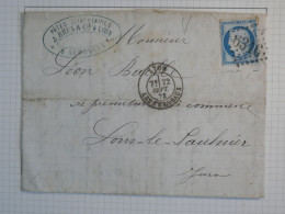 DL 14 FRANCE  BELLE LETTRE  1874 LYON A LONS     +N°60++AFF. INTERESSANT++++ - 1871-1875 Cérès