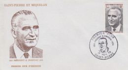 Enveloppe   FDC  1er  Jour    SAINT  PIERRE  ET  MIQUELON     Président   Georges  POMPIDOU    1976 - FDC