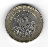 (Monnaies). Colombie. Colombia. 1000 Pesos 2015 Sea Turtle Tortue De Mer. Bimettalique - Colombie