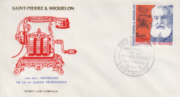 Enveloppe   FDC  1er  Jour    SAINT  PIERRE  ET  MIQUELON    Graham  BELL   Centenaire  Du  Téléphone    1976 - FDC