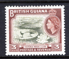 British Guiana 1954-63 QEII Pictorials - 3c Water Lilies MNH (SG 333) - Britisch-Guayana (...-1966)