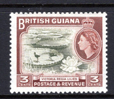 British Guiana 1954-63 QEII Pictorials - 3c Water Lilies HM (SG 333) - Britisch-Guayana (...-1966)