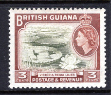 British Guiana 1954-63 QEII Pictorials - 3c Water Lilies HM (SG 333) - Guyane Britannique (...-1966)
