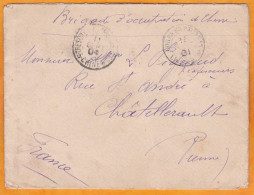 1901 - BRIGADE D'OCCUPATION EN CHINE - Révolte Des Boxers, Chine - Enveloppe En FM  Vers Chatellerault, Vienne - Covers & Documents