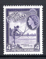 British Guiana 1954-63 QEII Pictorials - 4c Shooting Fish MNH (SG 334) - Guyane Britannique (...-1966)