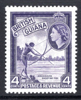 British Guiana 1954-63 QEII Pictorials - 4c Shooting Fish HM (SG 334) - Britisch-Guayana (...-1966)