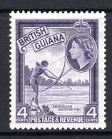 British Guiana 1954-63 QEII Pictorials - 4c Shooting Fish - DLR Printing - HM (SG 334a) - Guyane Britannique (...-1966)