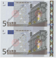 5 EURO DUE BIGLIETTI UNITI GERMANY FIRST SERIES DUISENBERG P010 2002 FDS-/FDS - Autres & Non Classés