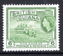 British Guiana 1954-63 QEII Pictorials - 6c Rice Combine-harvester HM (SG 336) - Guyane Britannique (...-1966)