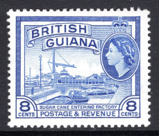 British Guiana 1954-63 QEII Pictorials - 8c Sugar Cane Factory HM (SG 337) - Guyana Britannica (...-1966)