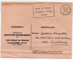 1968 - RENNES GARE - Foire De Rennes - Aushilfsstempel