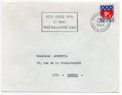 1966 - RENNES GARE - Moto-Cross International ERCE Près LIFFRE - Aushilfsstempel