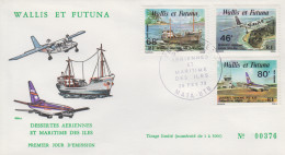 Enveloppe  FDC  1er  Jour    WALLIS  Et  FUTUNA     Dessertes  Aériennes  Et  Maritimes   1979 - FDC