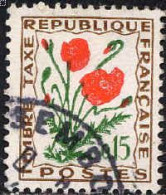 France Taxe Obl Yv: 97 Mi:98 Timbre Taxe Coquelicot (beau Cachet Rond) - 1960-.... Used