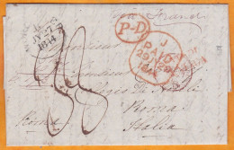 1844 - Queen Victoria - Friendly PD Folded Letter From Spetchley, Posted At Worcester, To Roma, Italia - Via France - Postmark Collection