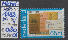 1981 - NIEDERLANDE - SM "100 Jahre P.T.T. - Zahlkarte.." 65 C Mehrf. - O Gestempelt - S.Scan  (1182o 01-03 Nl) - Gebraucht