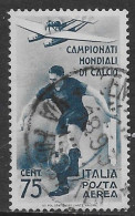 Italia Italy 1934 Regno Mondiale Di Calcio Aerea C75 Sa N.A70 US - Luchtpost