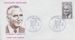 Enveloppe  FDC   1er  Jour   POLYNESIE    Président   Georges   POMPIDOU    1976 - FDC