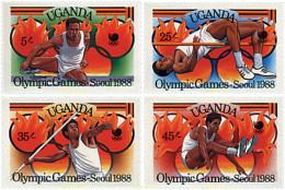 726984 HINGED UGANDA 1988 24 JUEGOS OLIMPICOS VERANO SEUL 1988 - Uganda (1962-...)