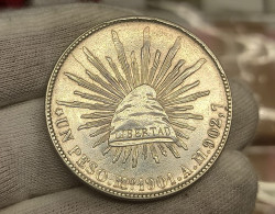 México 1 Peso 1901 Mo AM Km 409.2 Plata - México