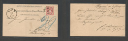 ALBANIA. 1886 (17-20 Jan) Austrian Levant PO, Turkish Admin, Prevesa - Austria, Wien (29 Jan). 5 Sld Rose Stat Card, Dep - Albania