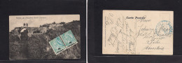 ALBANIA. 1914 (1 June) Durazzo - Austria, Pola. Reverse Local Multifkd Ovptd Issue, Blue Cds, Also On Reverse. Scarce Ci - Albania