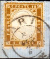 Italia-OS-645- Emissione 1862, Centesimi 10 (Sassone N. 1, Firmato Sorani - Qualità A Vostro Giudizio. - Used