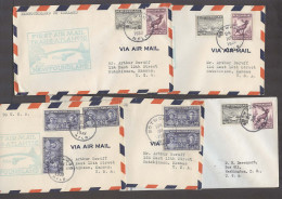 Airmails - World. 1939 (24 June). Newfoundland - New Bruswick - Eire - Canada. 5 First Flights Diff Dest Cacheted Fkd En - Autres & Non Classés