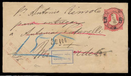 Argentina - Stationery. 1891. Maipu - Uruguay. Reg 5c Ovptd Stat Env, Boxed Red Pmk Alongside (xx/scarce). Returned Labe - Autres & Non Classés