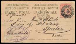 Argentina - Stationery. 1882. Bs As - Germany. 6c Stat Card / French Pqbt. F-VF. - Autres & Non Classés