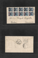 ARGENTINA. 1890 (Ago 5) Bs As. Local Multifkd Doble Ovptd 1/4 C Red And Black Strips Of 5, Cds. VF. - Autres & Non Classés