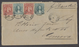 ARGENTINA. 1891 (18 Jan). BA - Italy / Genoa (27 Feb). Multifkd Env Per Equator 12c Rate Vearing 3c X2 + 5c X2 Cds. Fine - Autres & Non Classés