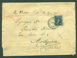 ARGENTINA. 1893 (24 Feb). Rosario - Italia (17 March). Fkd Complete Wrapper By Single 12c Blue Cds. Xtraord Rare Usage I - Autres & Non Classés