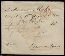 ARGENTINA. 1842 (19 April). London / UK - Argentina / Bs As Official Multifkd Consular Mail Env Adtl To The Prussian Roy - Autres & Non Classés