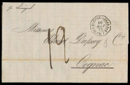 ARGENTINA. 1873 (8 Aug). Rosario - Bs As (10 Aug) - France EL Not Fkd, Via French Steamer Senegal Of French Massageries  - Autres & Non Classés